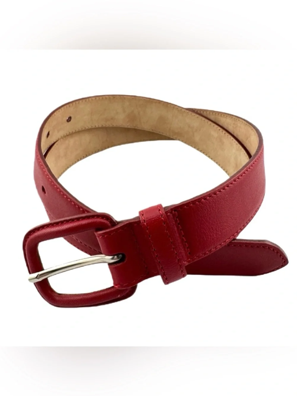 Talbots Red Leather Belt S